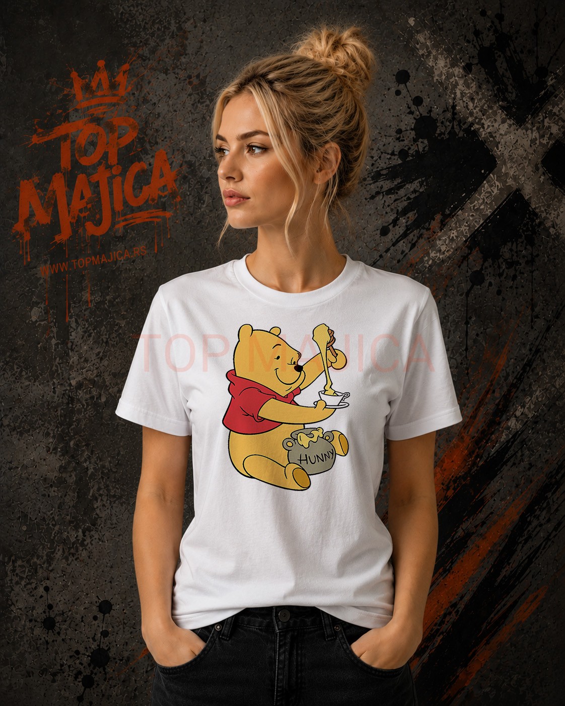 Winnie the pooh majica Winnie the Pooh - Vini Pu majica bela Winnie the pooh majica