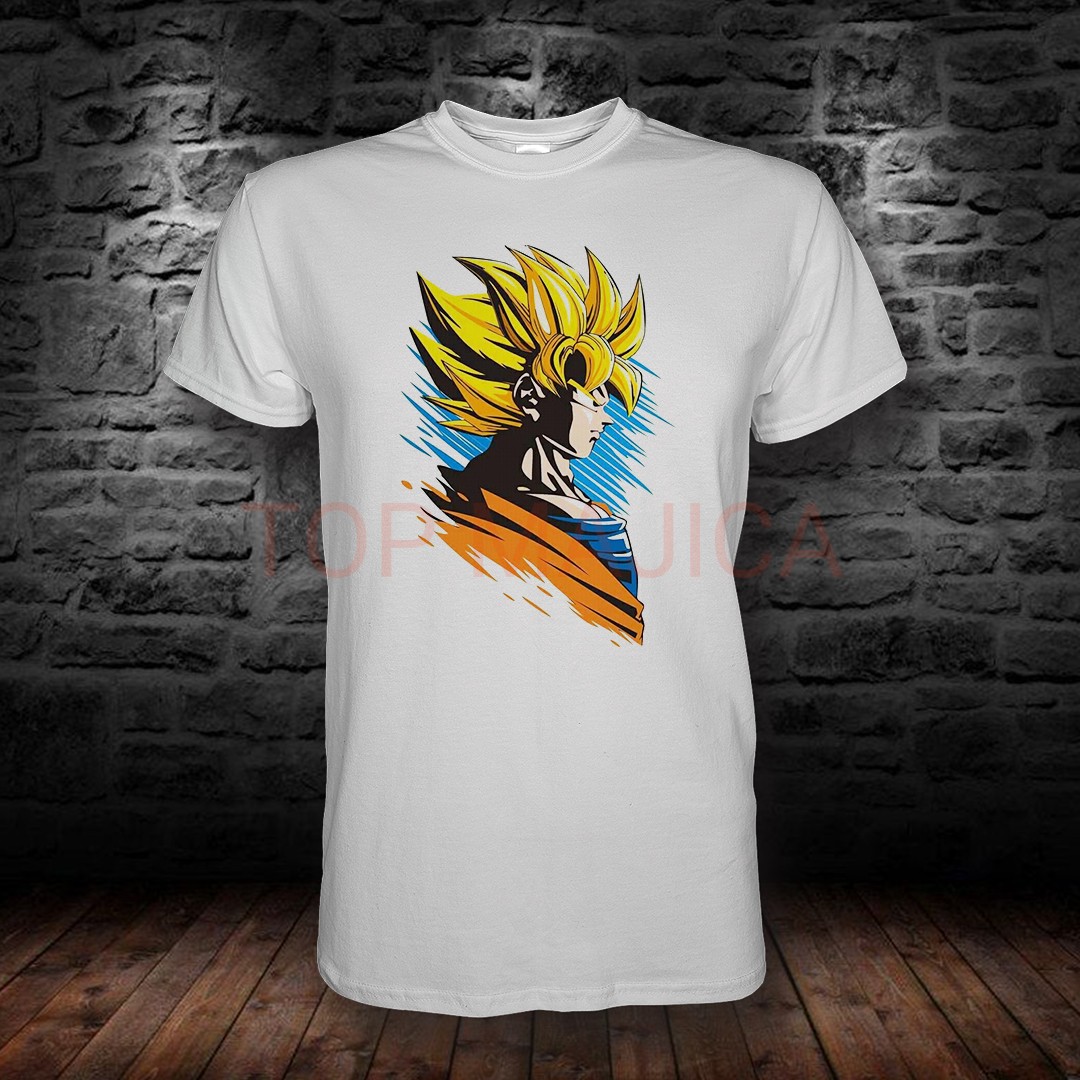 anime majica Super Saiyan Goku – Zlatni Profil Moći anime majica
