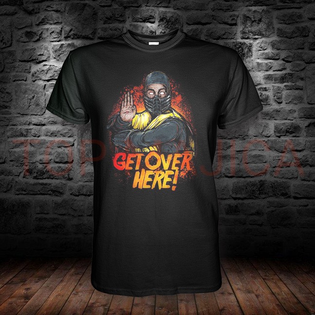 Mortal Kombat get over here majica crna get over here