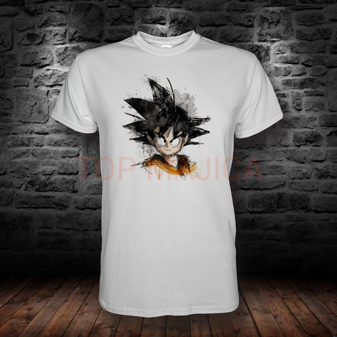 goku draw bela majica Kid Goku Dragon Ball – Akvarel stil goku draw bela majica