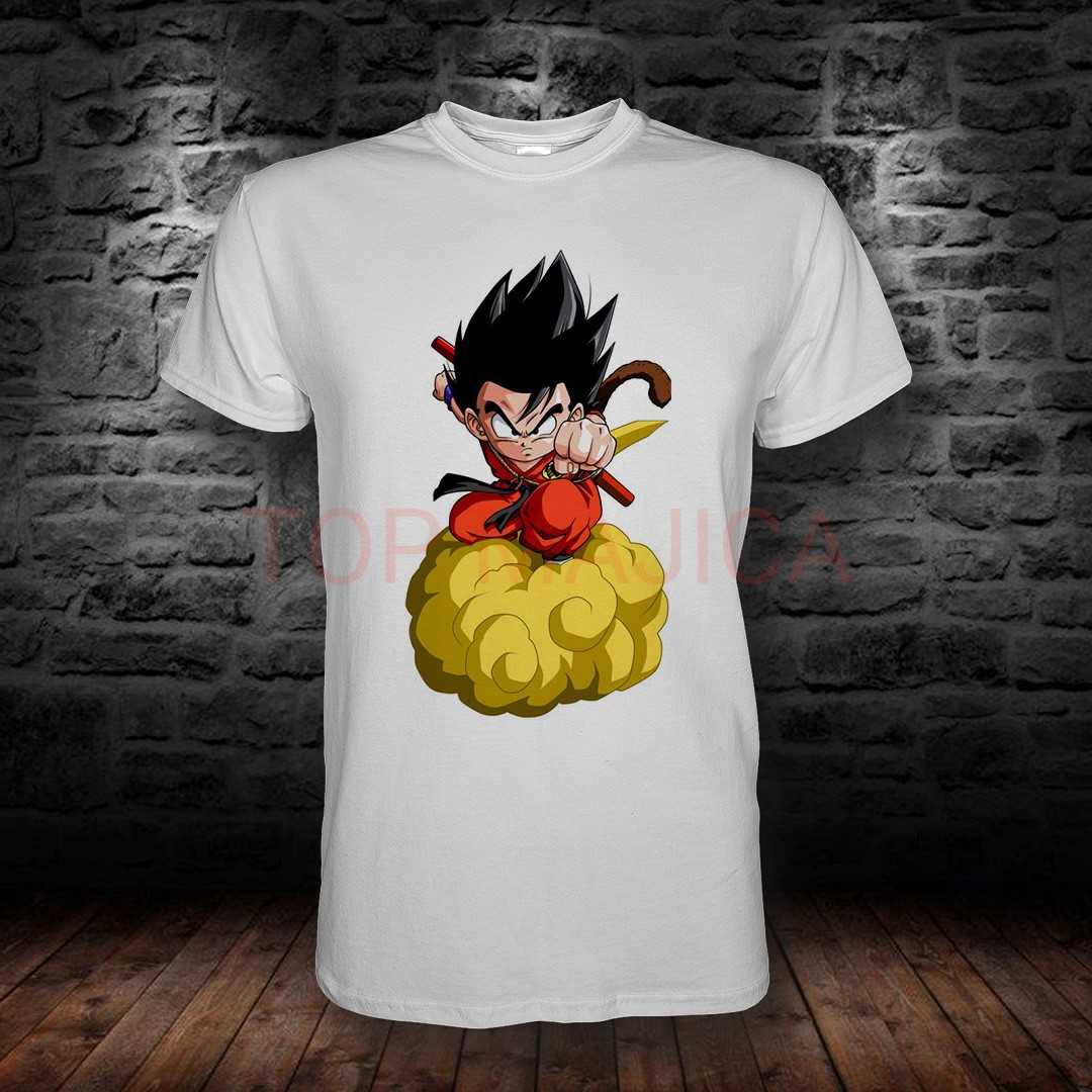 Kid Goku Dragon Ball – Let na žutom oblaku sa štapom majica goku karate majica