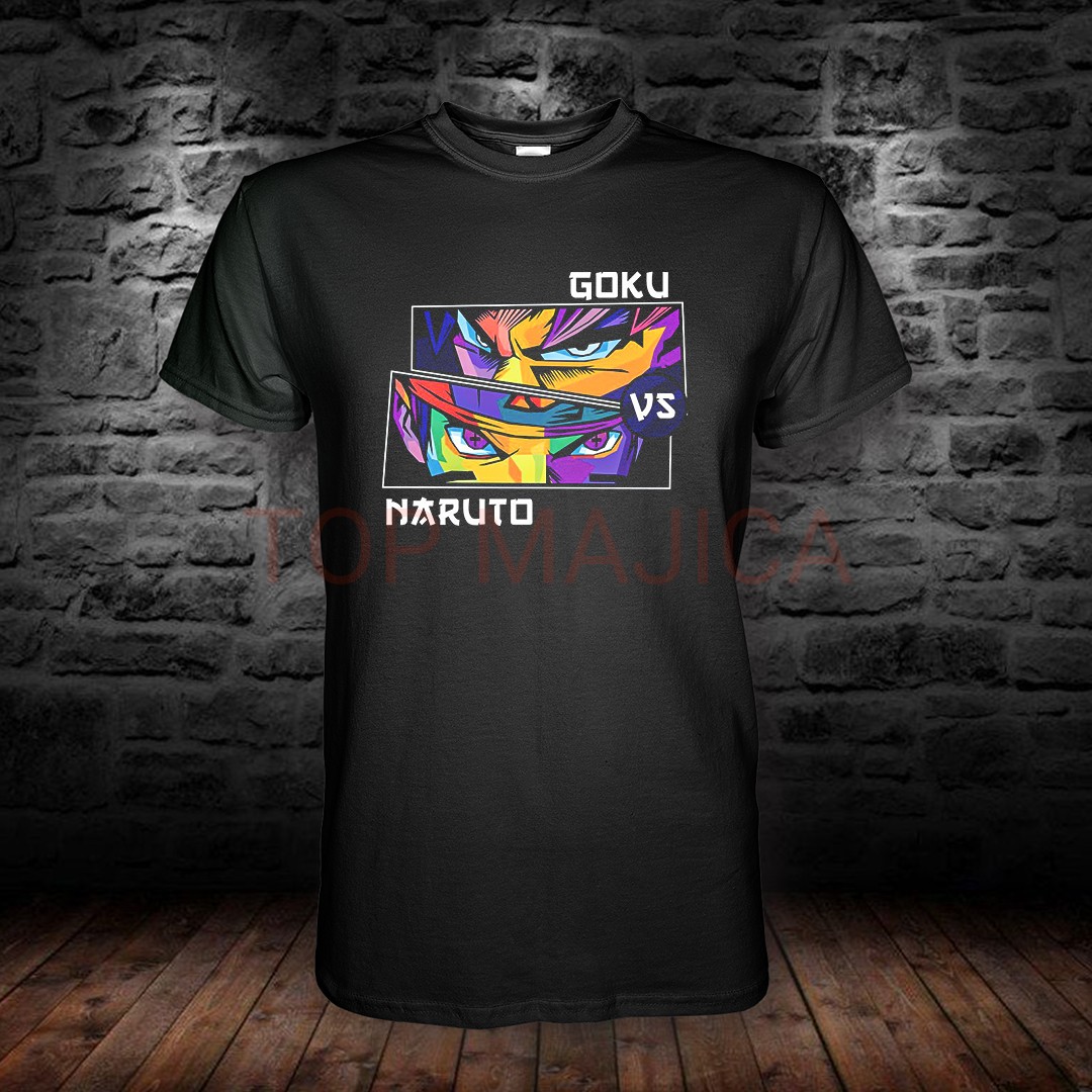 Goku VS Naruto – Duel anime legendi u pop art stilu goku vs naruto crna top majica