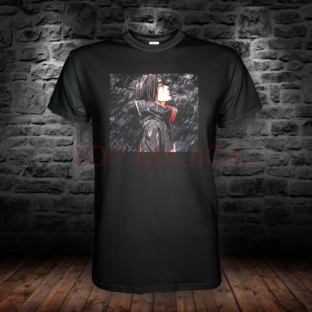 itachi rain Itachi Uchiha Naruto – Profil na kiši u Akatsuki mantilu majica itachi rain
