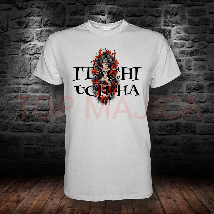 Itachi Uchiha Naruto gotik tekst majica itachi uchiha art top majica
