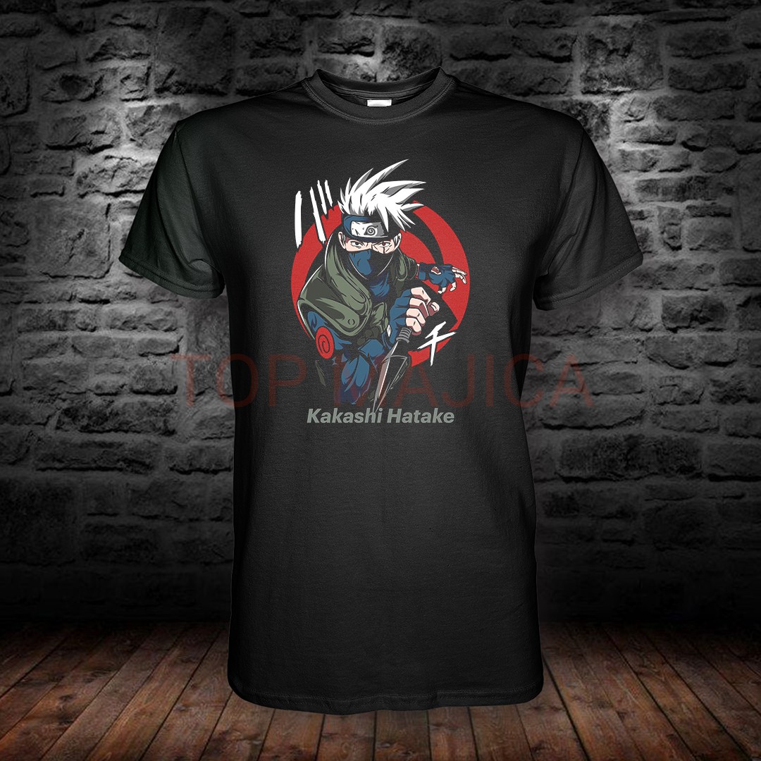 Kakashi Hatake Naruto – Crveni krug crna majica kakashi Hatake new