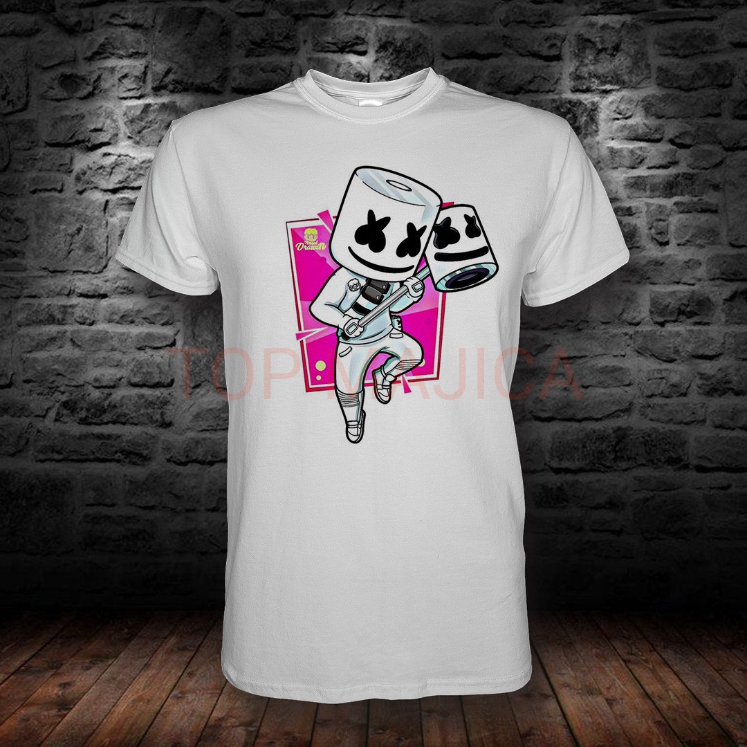 Fortnite Marshmello majica bela marshmello fortnite bela