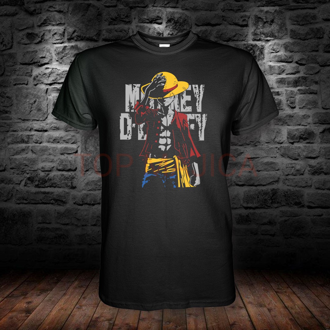 monkey d. luffy art majica Monkey D Luffy One Piece – Razbijena slova i žuti pojas majica monkey d. luffy art majica