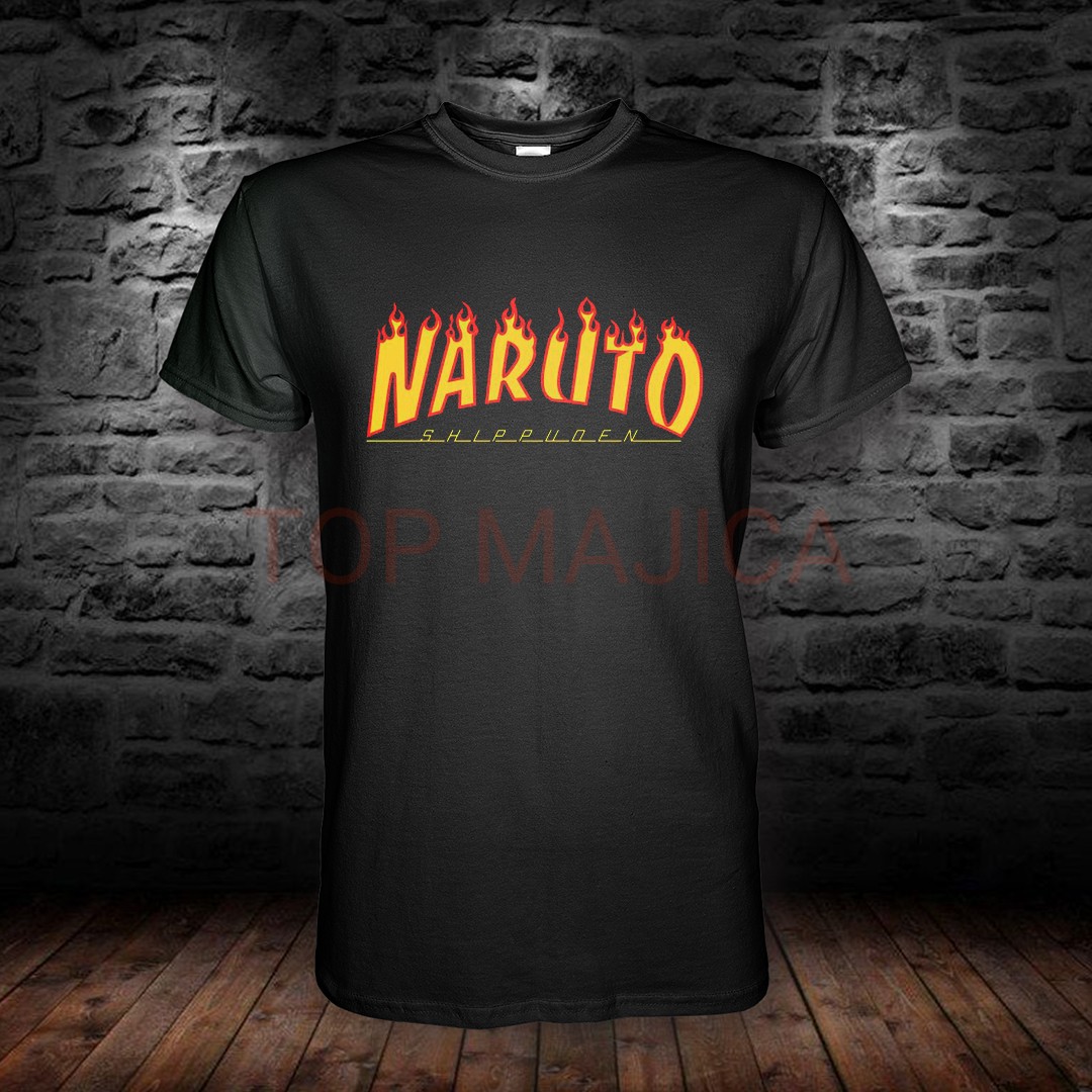 naruto flame black Naruto flame logo - Majica crna naruto flame black