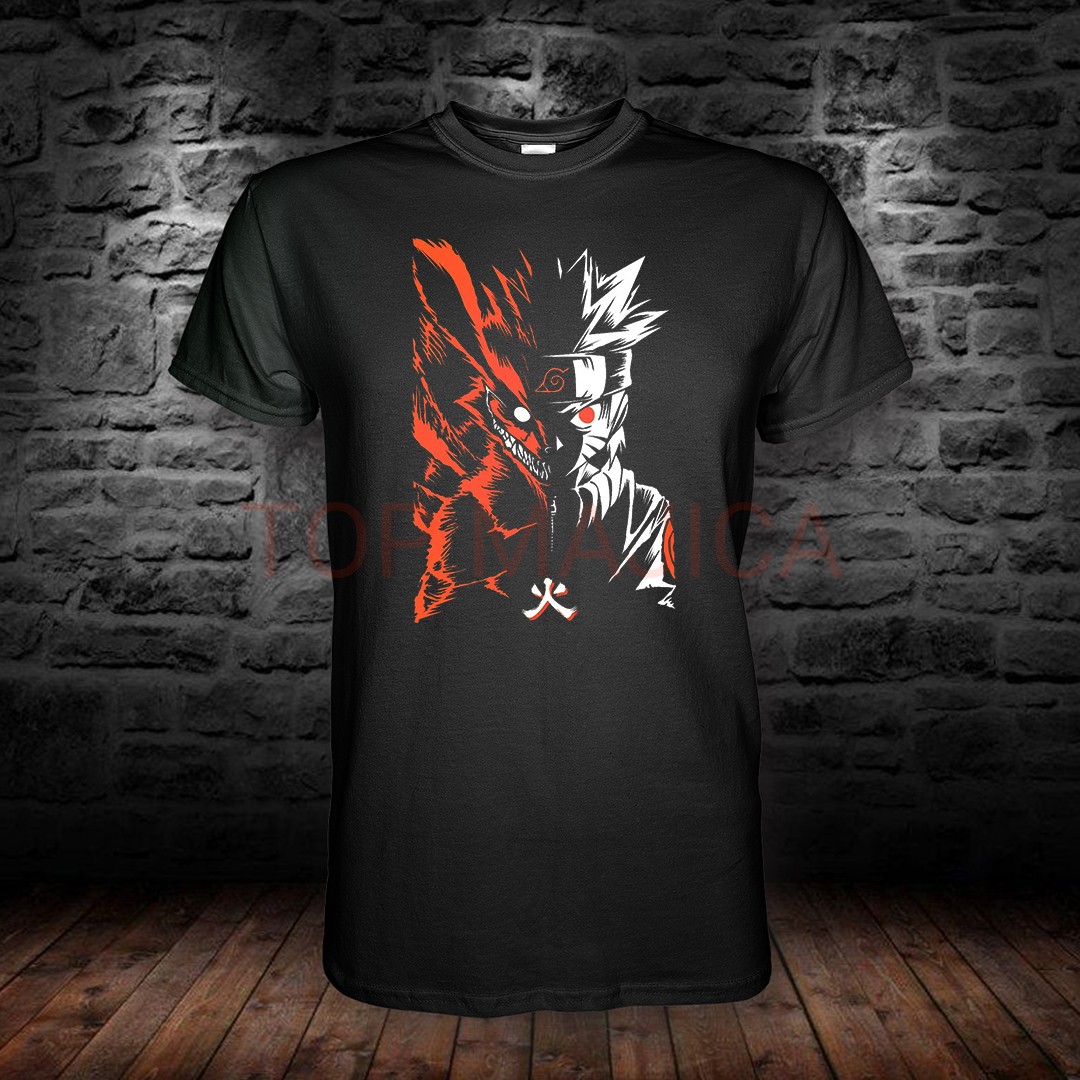 naruto razno 3 Naruto i Kurama – Podeljeni portret sa Devetorepom lisicom majica naruto razno 3