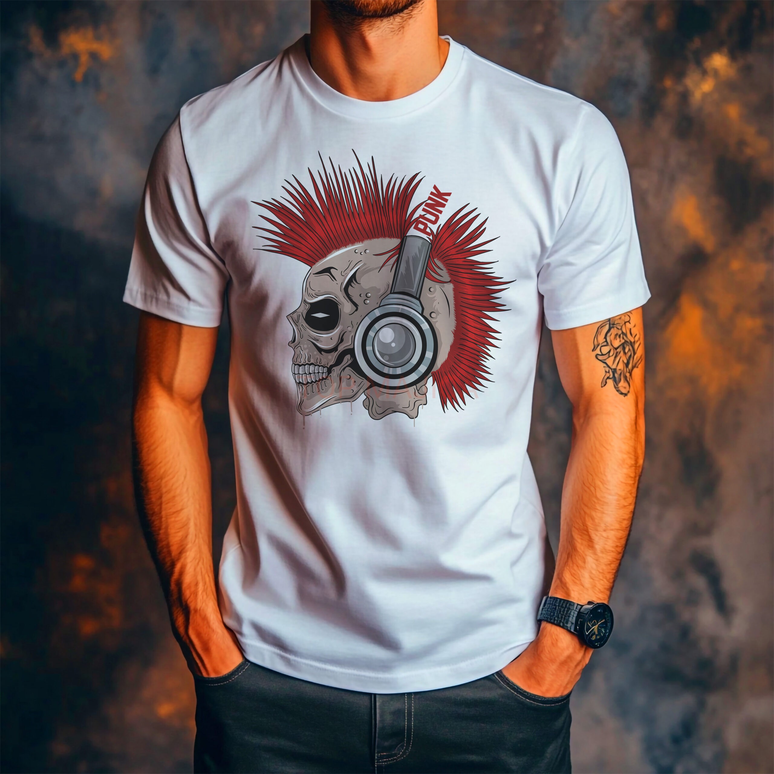 punk skull Punk skull majica bela punk skull scaled