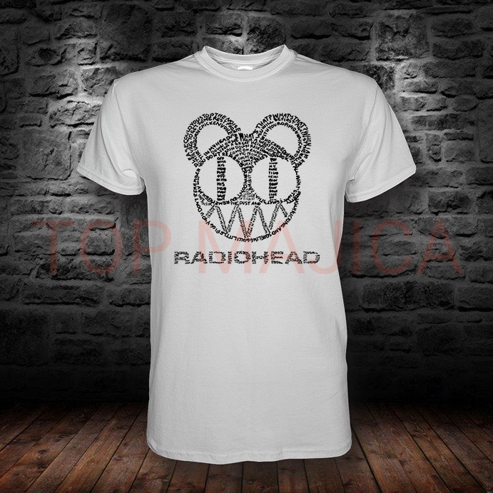 Radiohead majica bela radiohead bela top majica