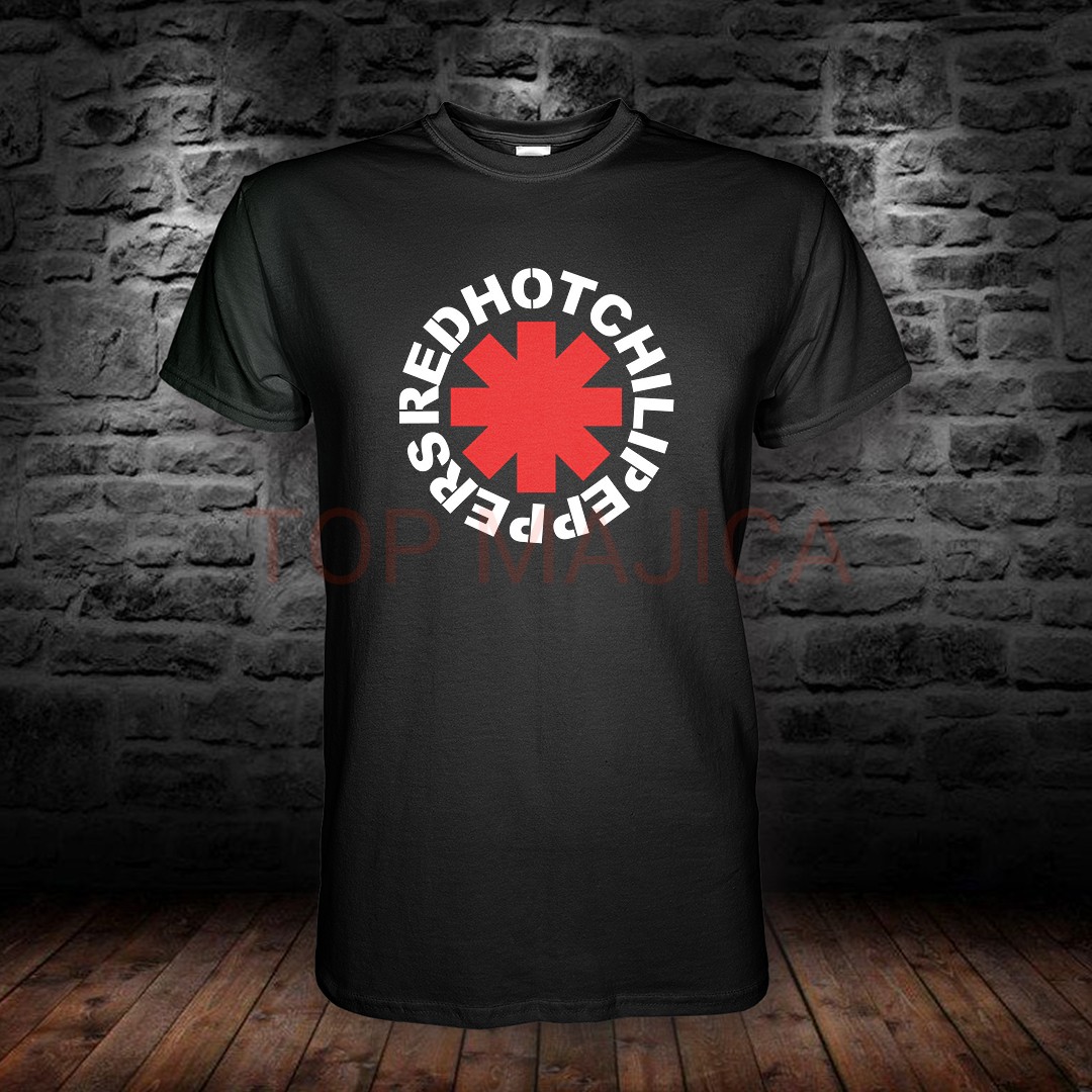 Red hot chili peppers - Majica logo crna red hot chili peppers klasik