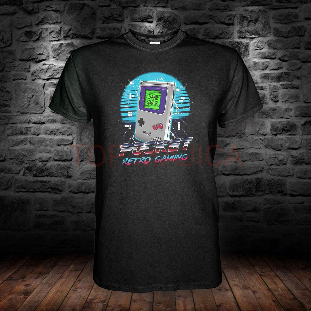 Retro Games pocket - Majica crna retro games pocket
