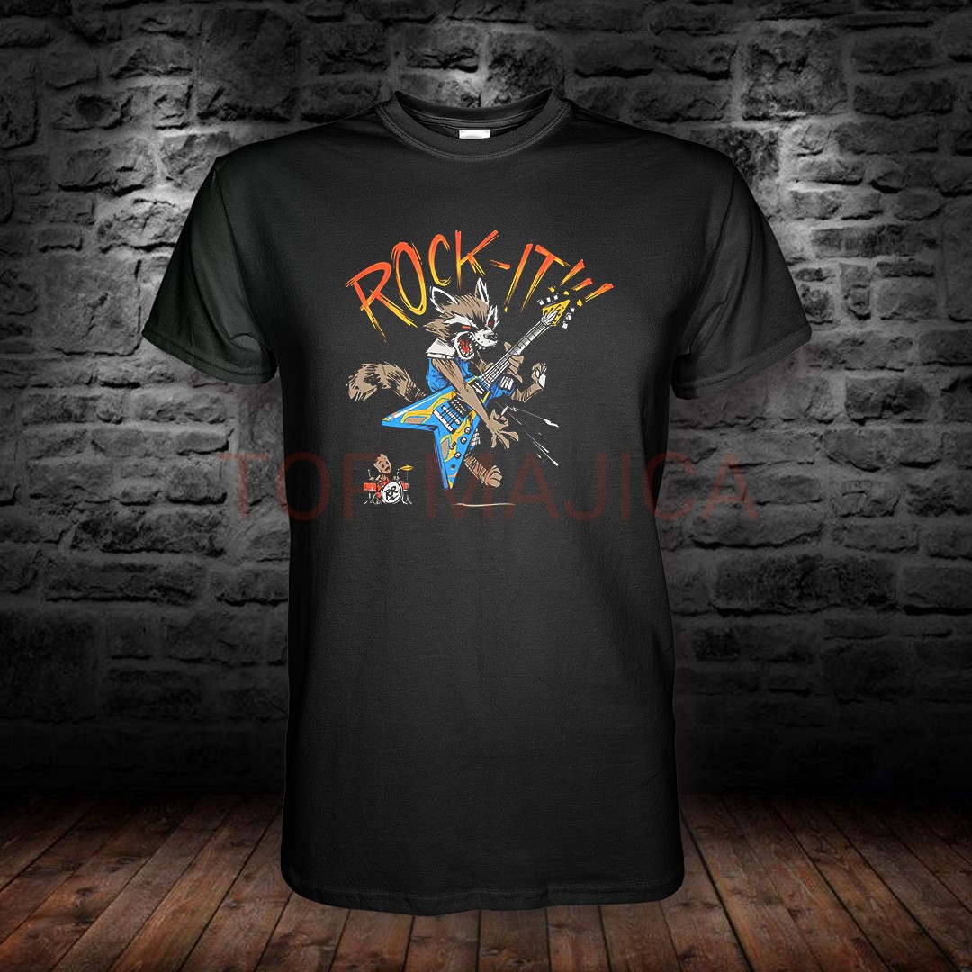 Rock it guitar - Majica crna rock it guitar crna