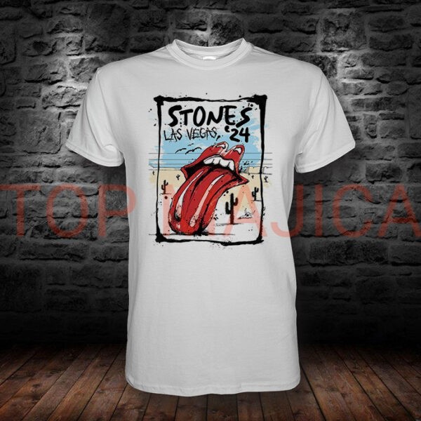 Rolling Stones Las Vegas majica bela