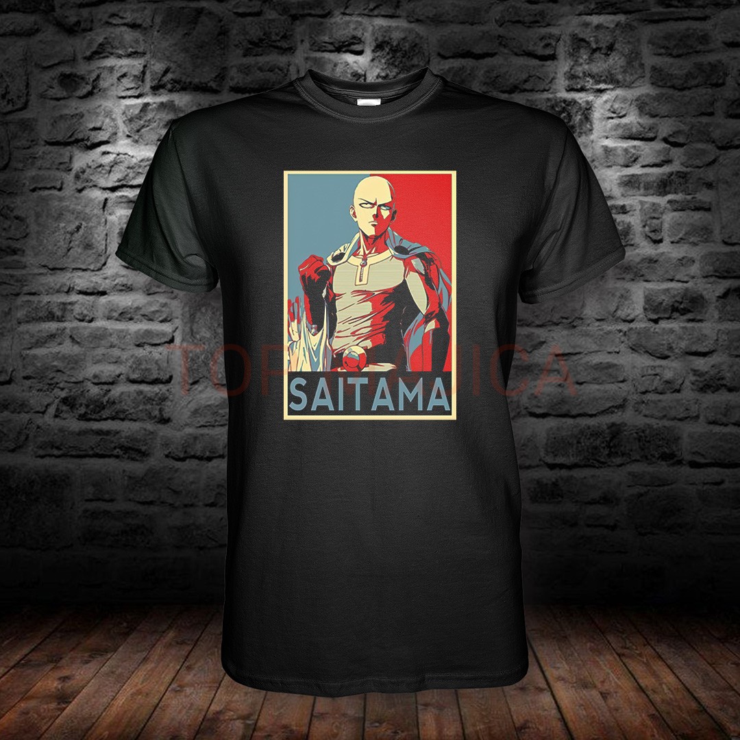 saitama blk Saitama One Punch Man – Obama Hope retro poster stil majica saitama blk