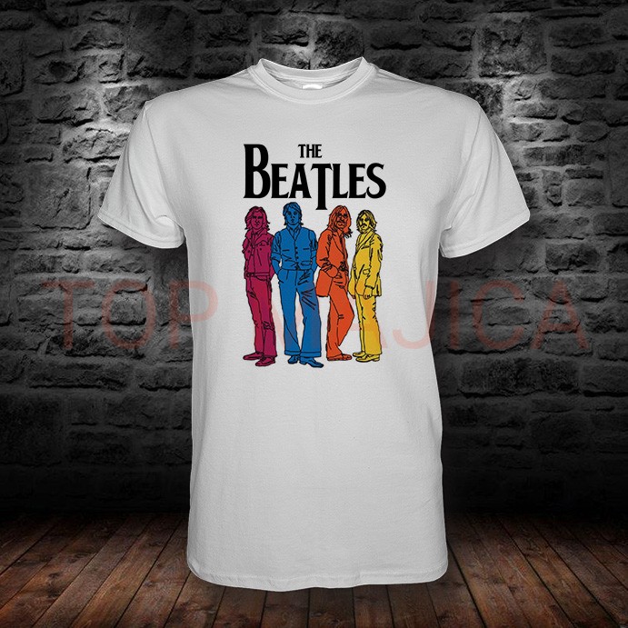 The Beatles - Majica bela art the beatles colors
