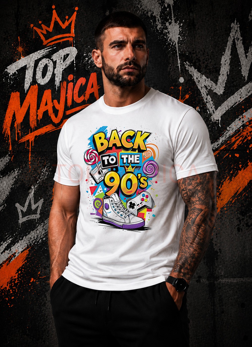 Back to 90s - Majica bela Back to the 90s majica bela