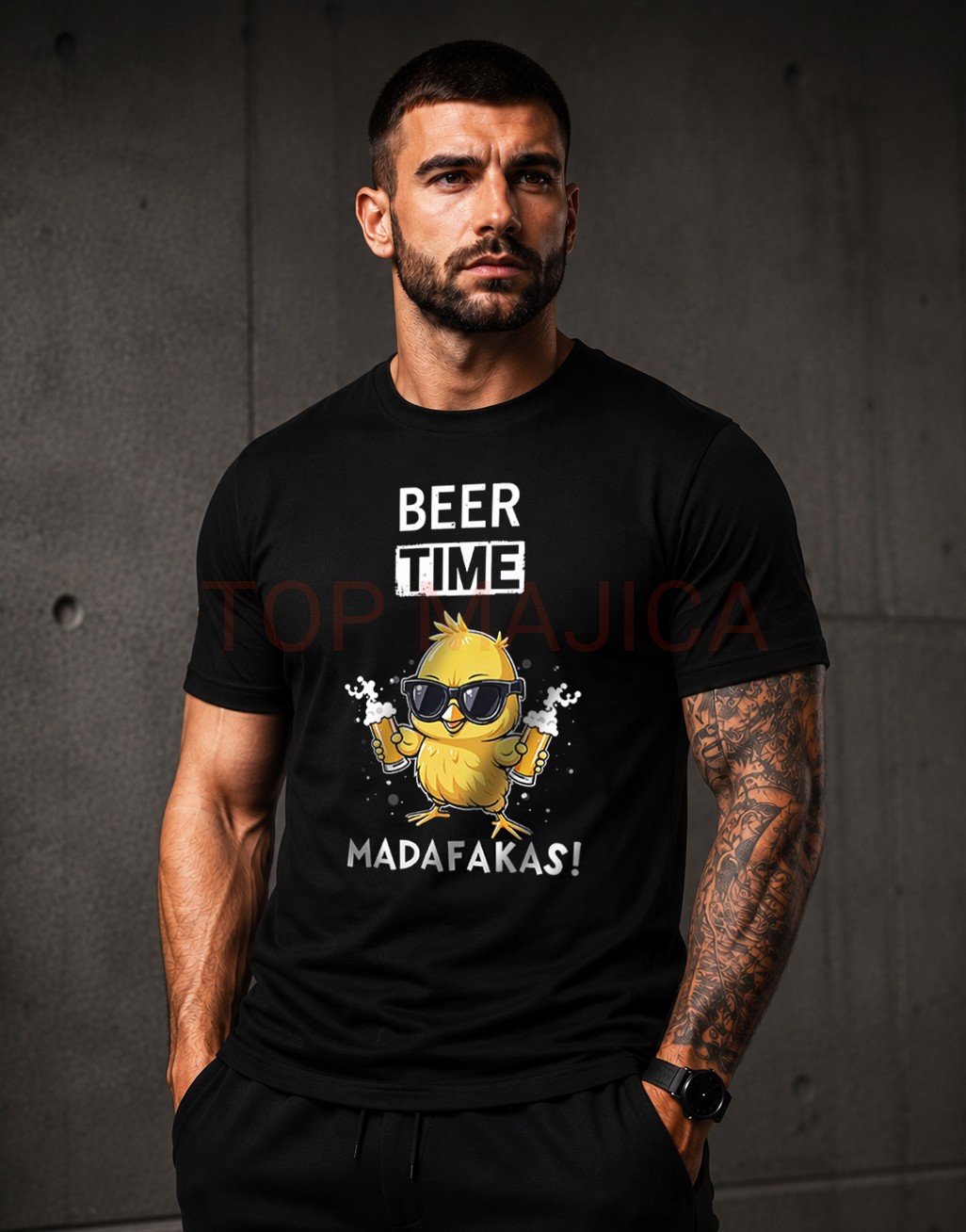 Beer Time Madafakas - Majica Beer time madafakas majica crna