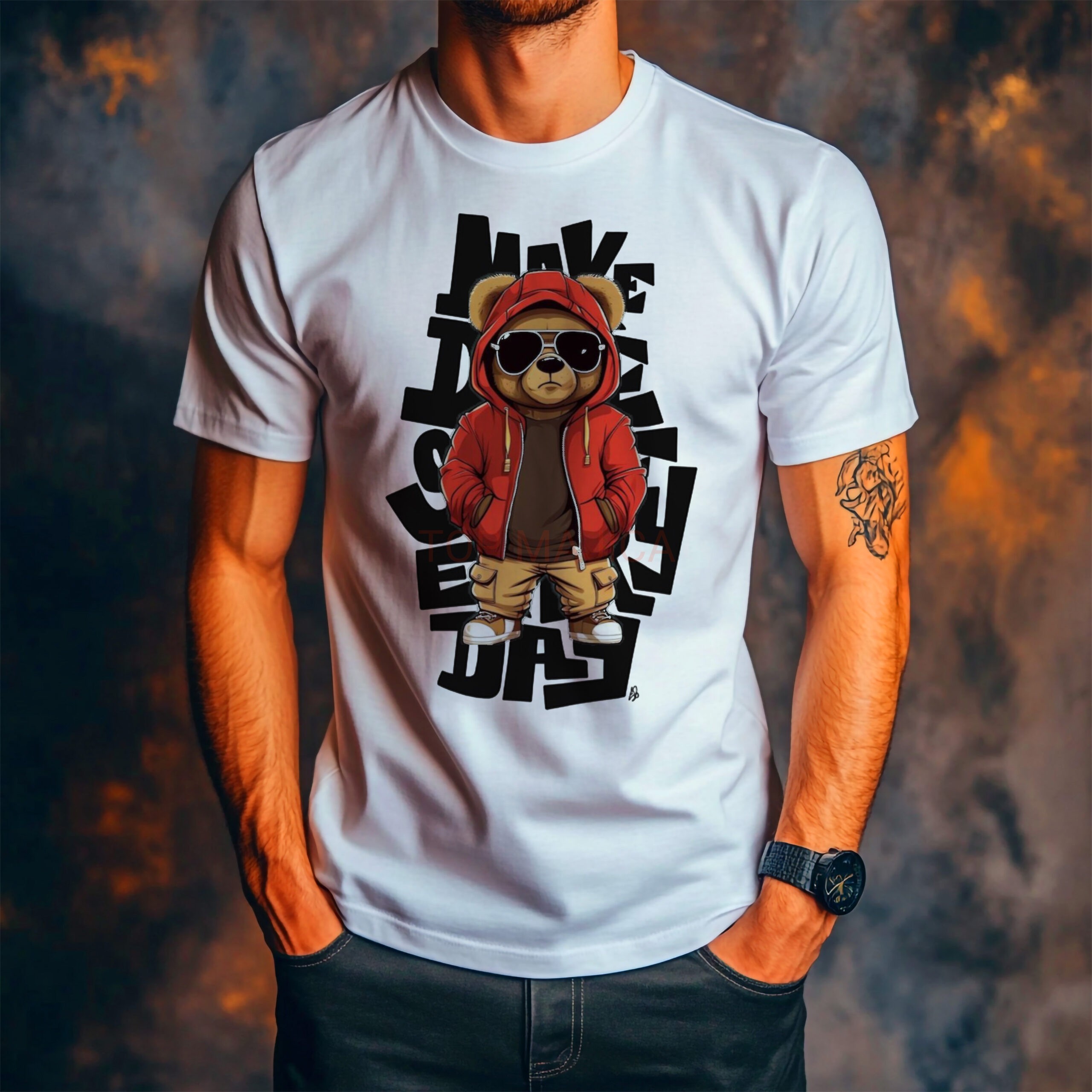 Casual meda majica Bear Casual - Majica bela Casual meda majica scaled