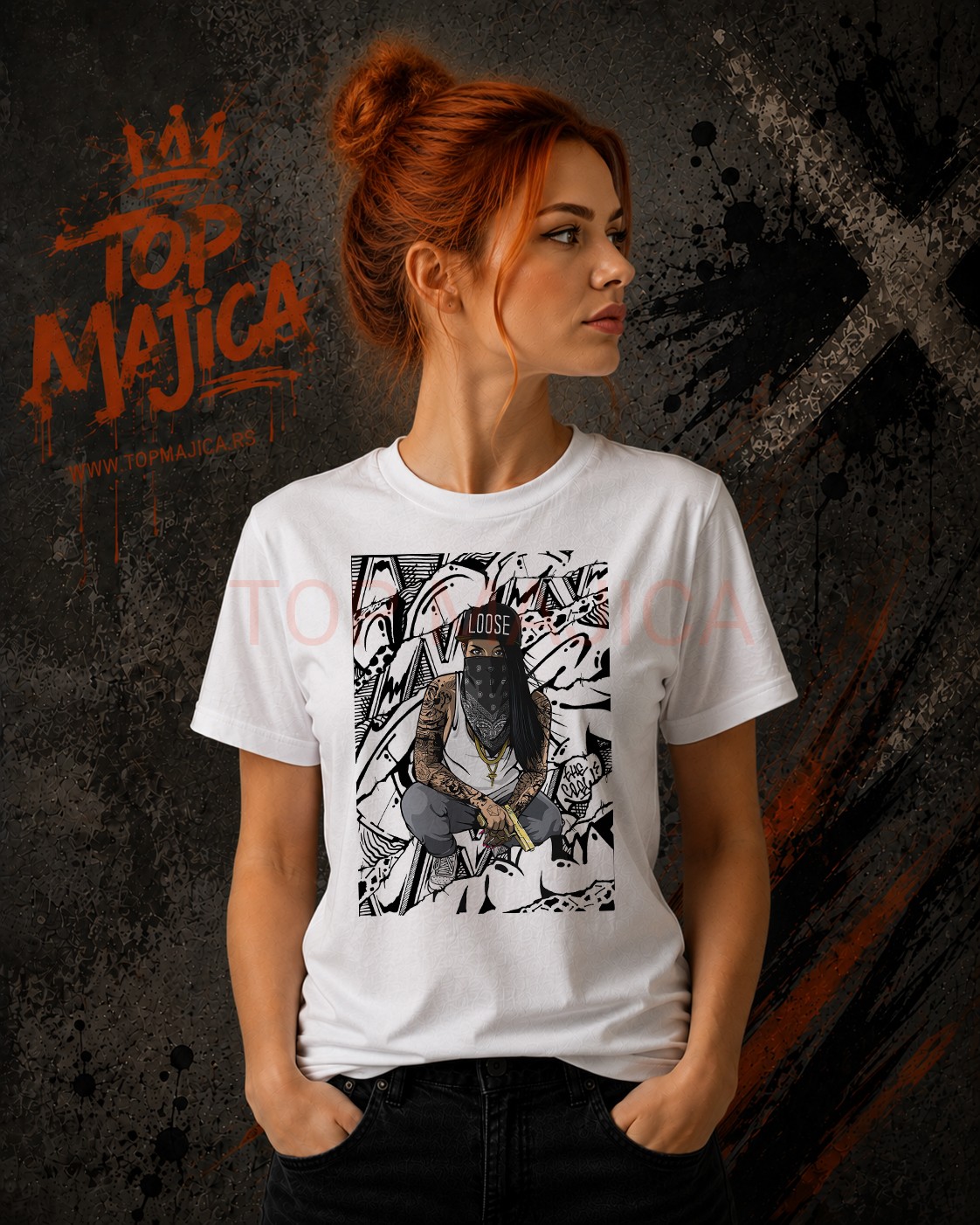 Gangsta Girl majica bela Gangsta Girl - Majica bela Gangsta Girl majica bela