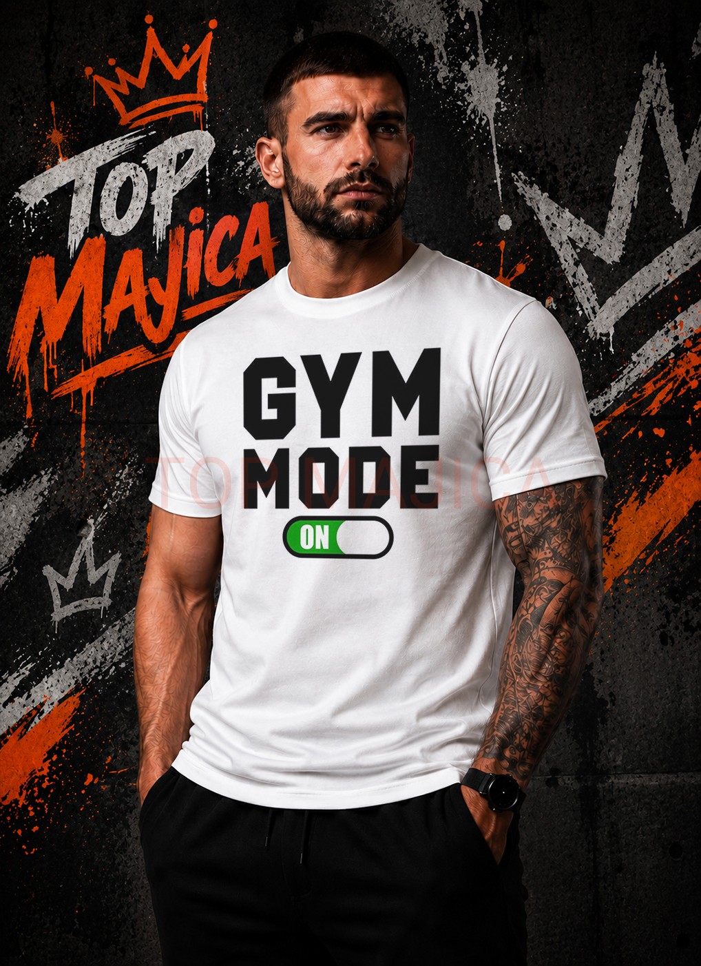 Gym Mode ON - Majica Gym Mode ON majica bela