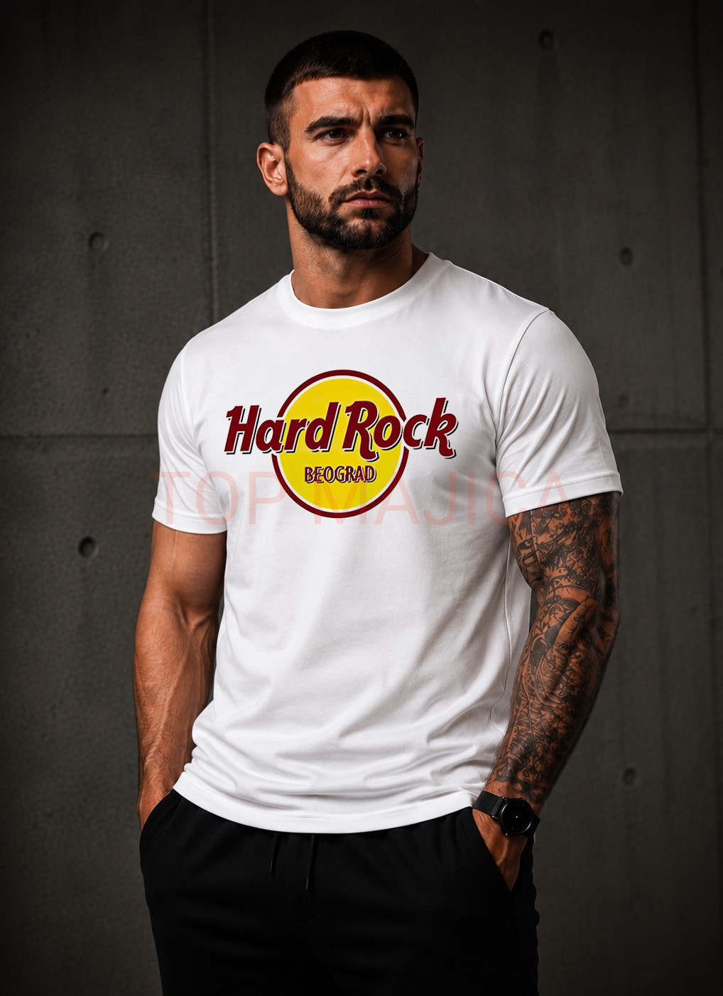 Hard Rock Beograd majica Hard Rock Beograd - Majica bela Hard Rock Beograd majica
