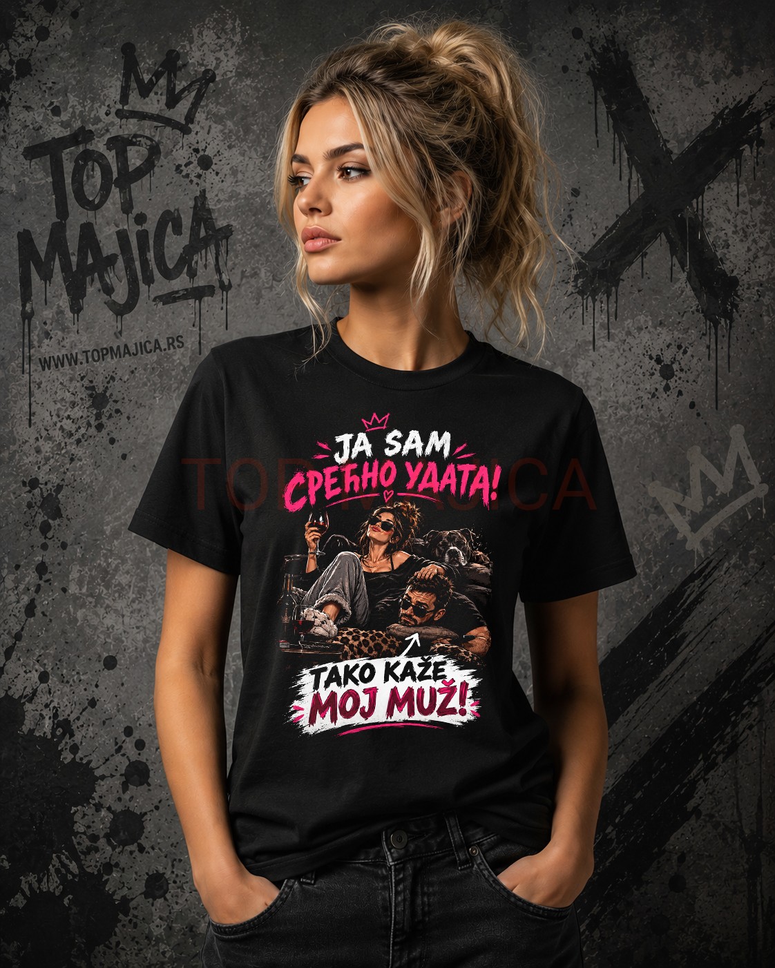 Ja sam srecno udata tako kaze moj muz - Majica Ja sam srecno udata tako kaze moj muz majica