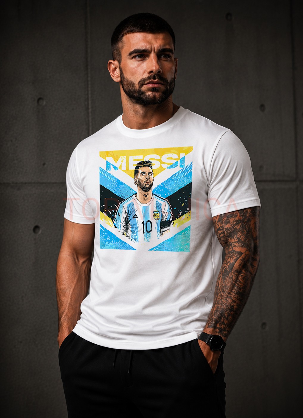 Lionel Messi Argentina art Lionel Messi Argentina art majica bela Lionel Messi Argentina art