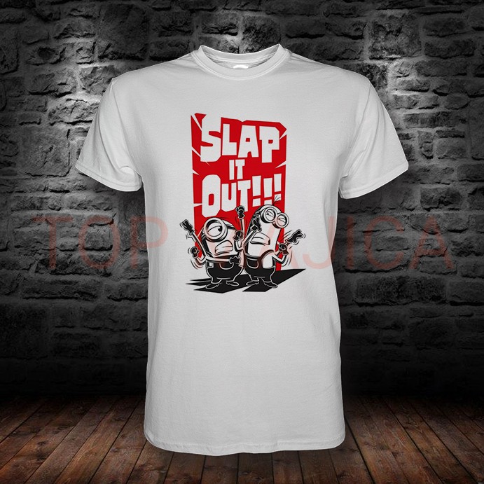 Minions - Slap it out - Majica bela MINIONS SLAP IT OUT B