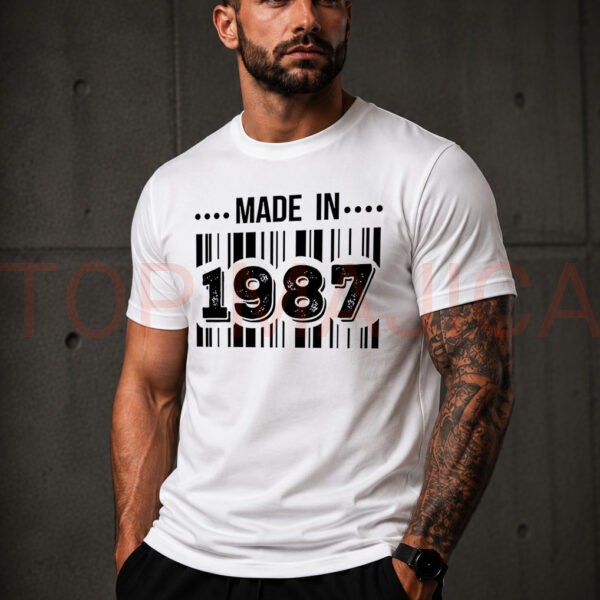 Made in 1987 majica bela