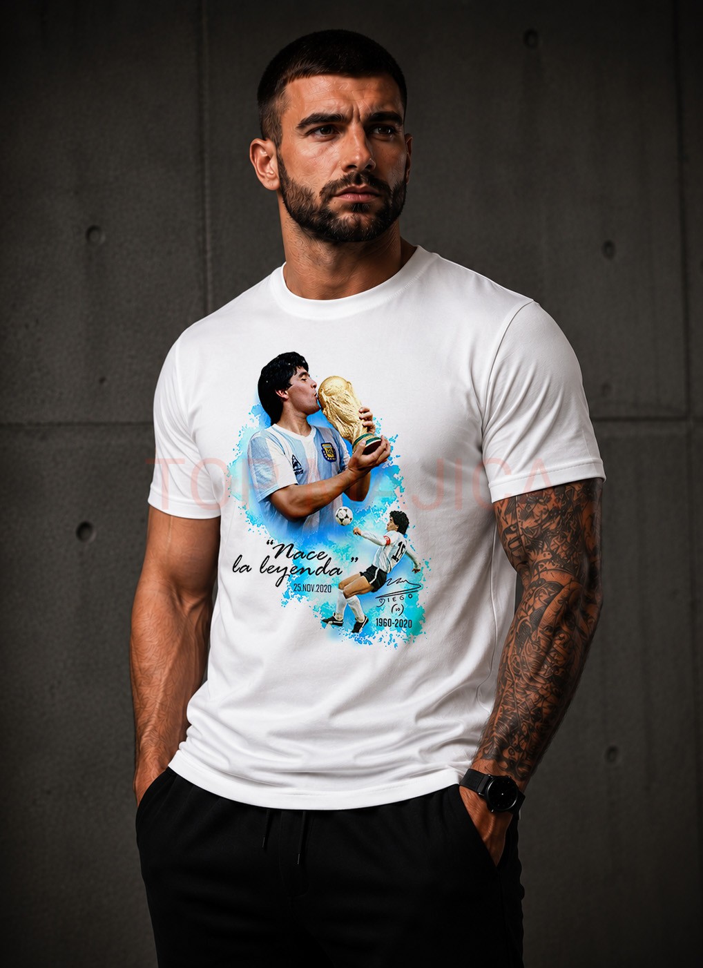 Maradona Legend - Majica bela Maradona Legenda majica