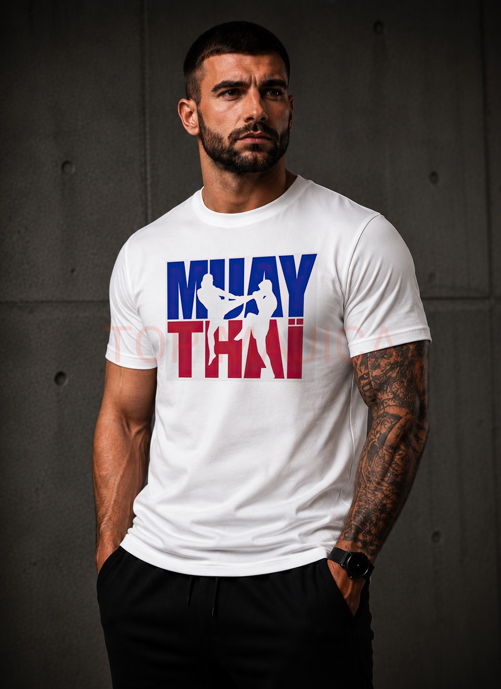 Muay Thai majica bela Muay Thai - Majica bela Muay Thai majica bela