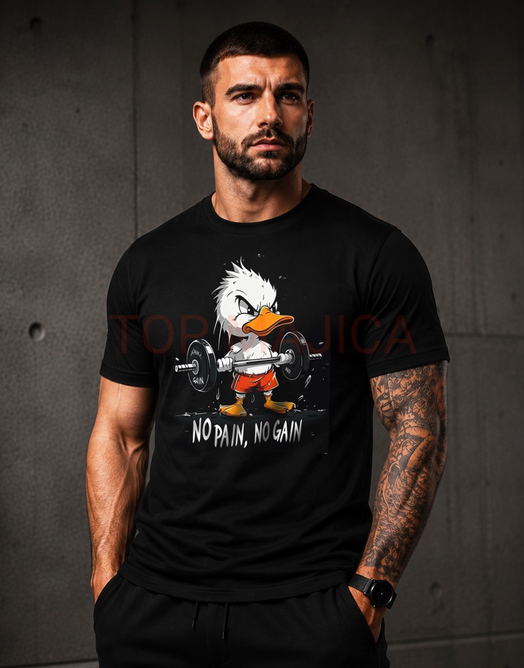 No pain no gain duck - Majica No pain no gain duck majica crna