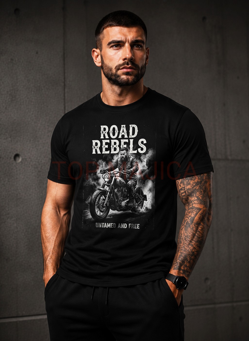 Road Rebels majica Road Rebels - Moto majica crna Road Rebels majica