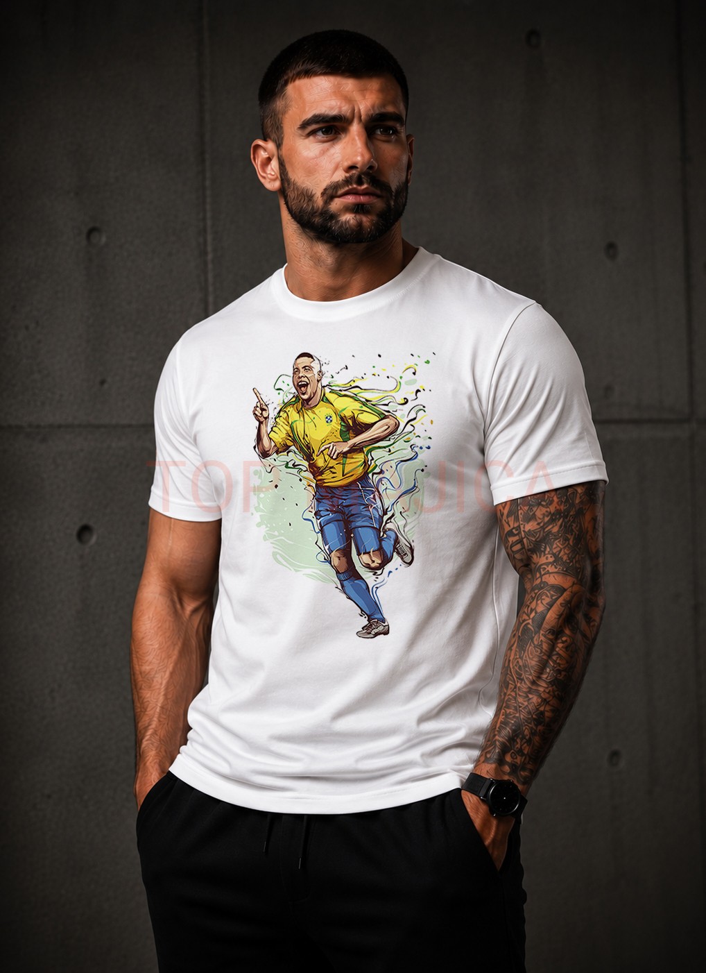 Ronaldo Brasil Zuba - Majica bela Ronaldo Nazario de Lima Brasil - Majica art Ronaldo Brasil Zuba Majica bela