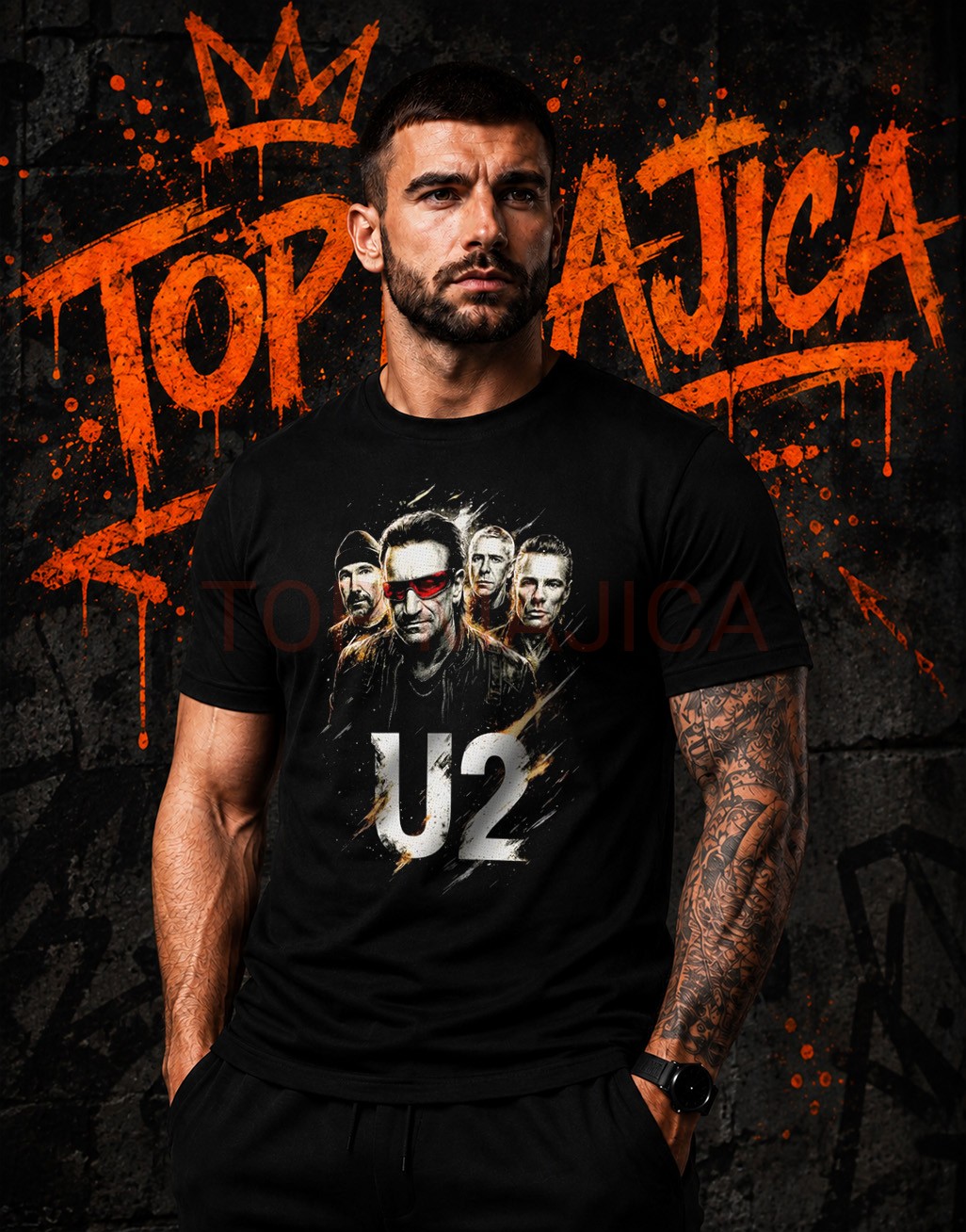 U2 art top majica crna U2 art top majica crna U2 art top majica crna