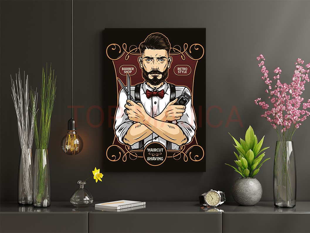 Barber vintage slika za frizerski salon barber 4s