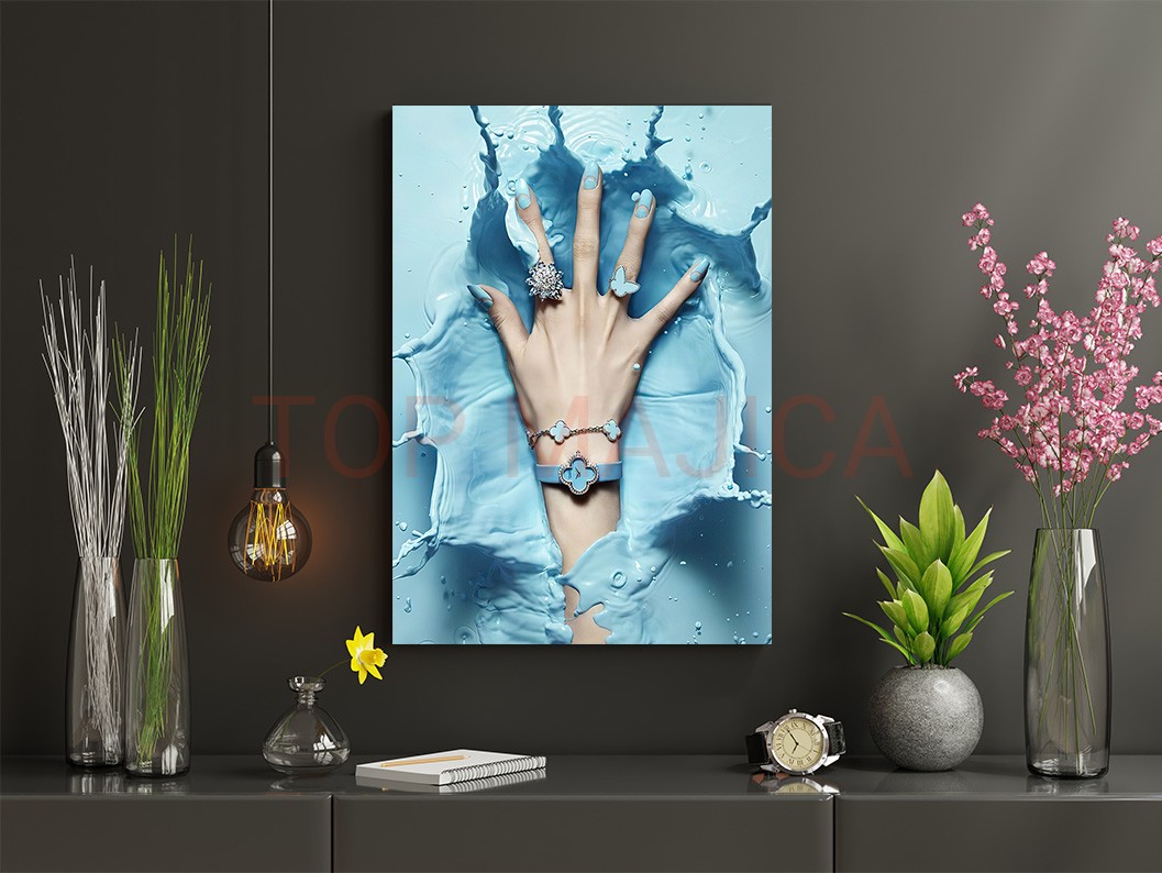 Plavi nokti art slika za salone noktici blue