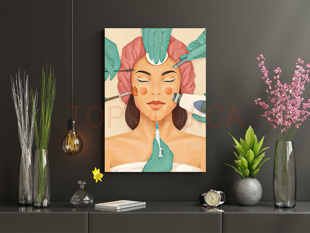Mock up poster frame in children room,kids room,nursery mockup,b Tretman lica - Slika vintage za vas salon tretman lica a