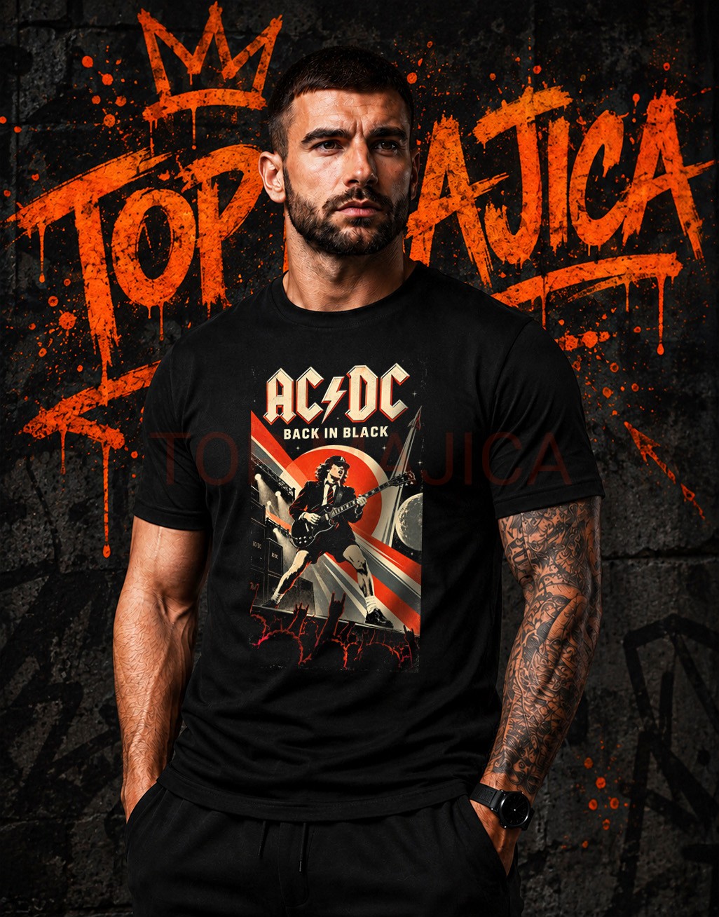 AC DC Back in Black majica crna AC DC Back in Black majica crna