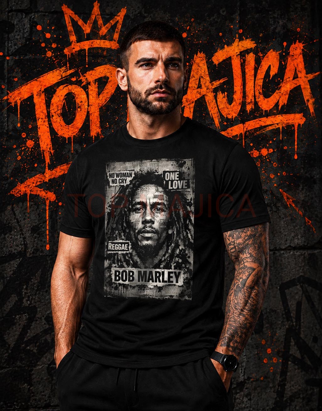 Bob Marley art majica crna Bob Marley art majica crna Bob Marley art majica crna