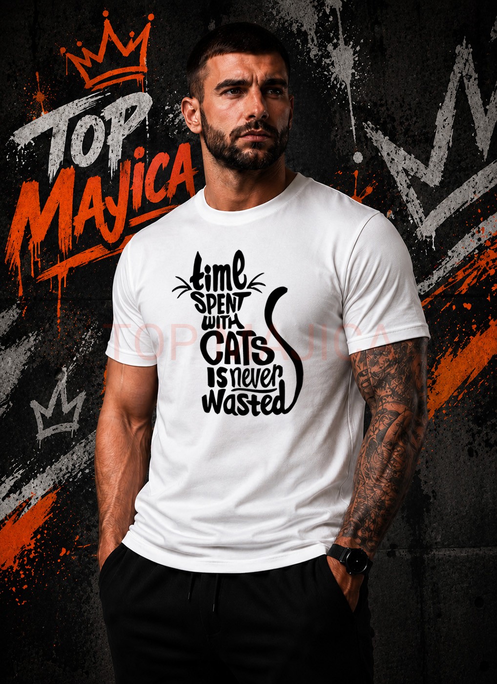 Cat time majica bela Cat time majica bela