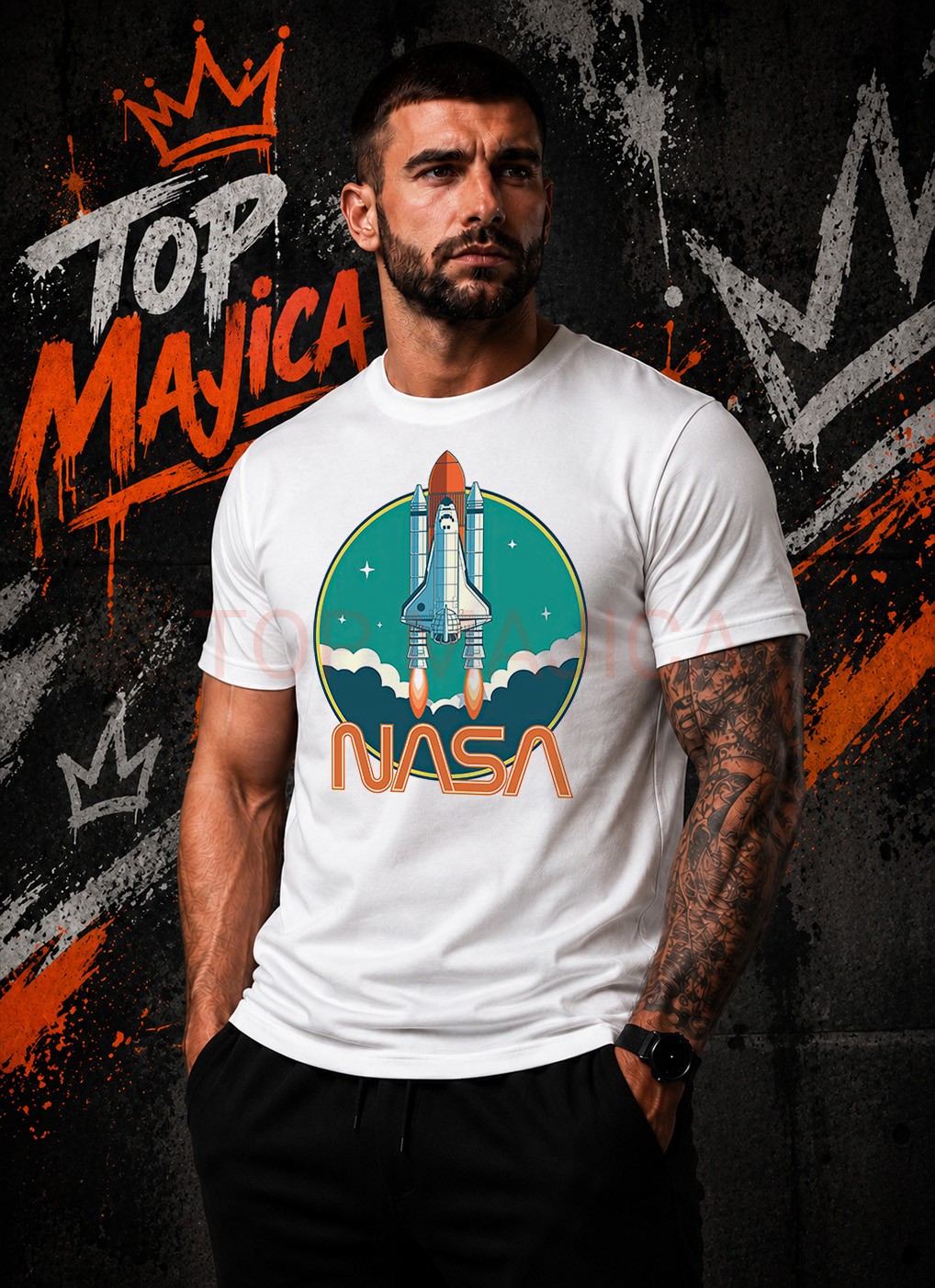NASA Rocket majica bela NASA rocket majica bela NASA Rocket majica bela