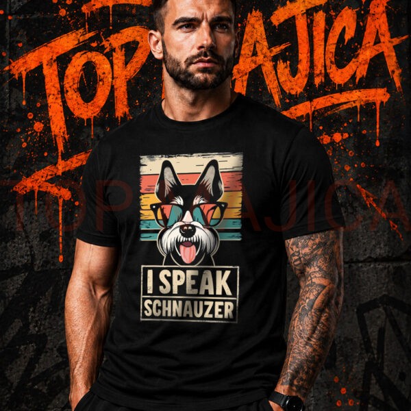 Snaucer I speak schnauzer majica crna
