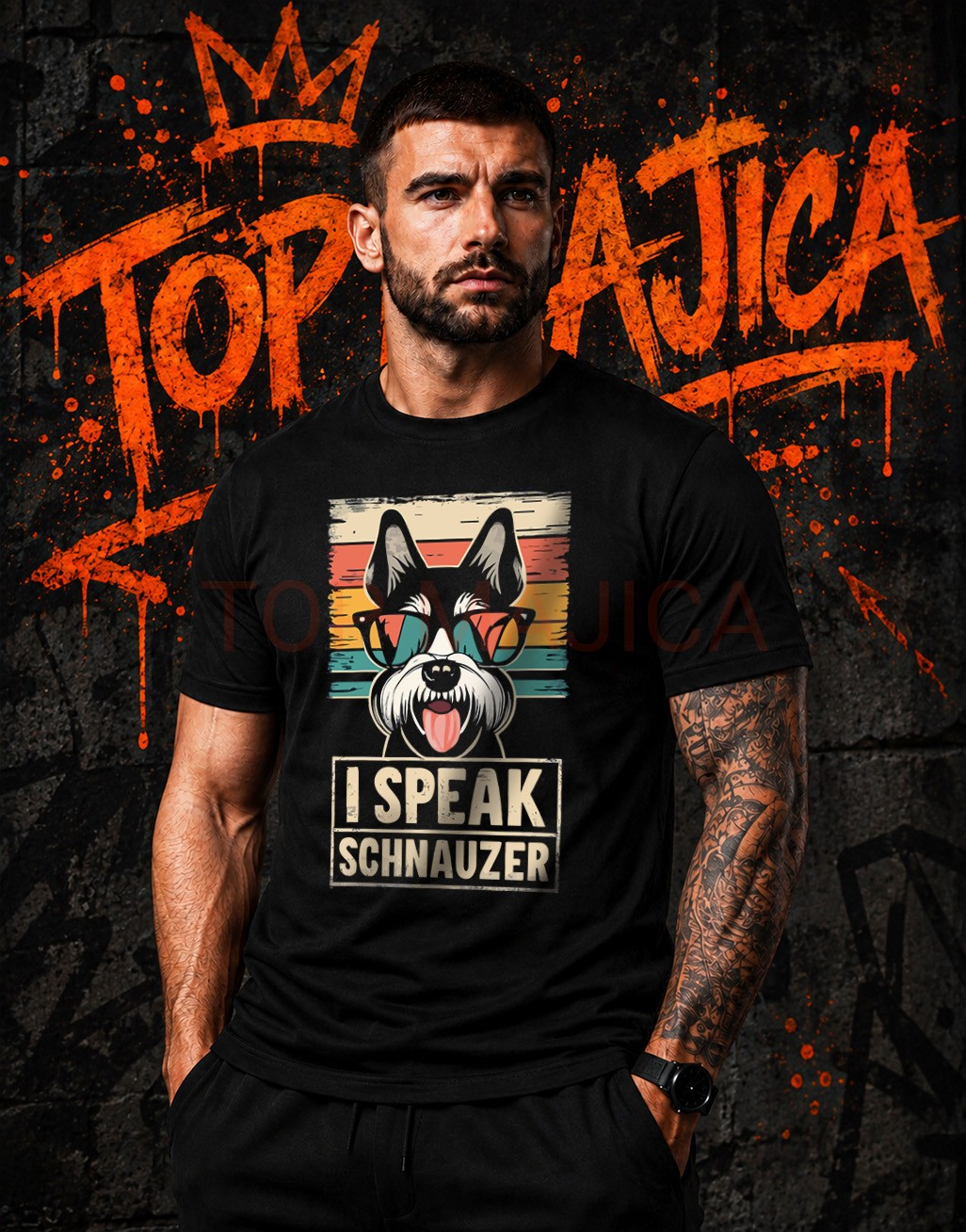 Snaucer I speak schnauzer majica crna Snaucer I speak schnauzer majica crna Snaucer I speak schnauzer majica crna
