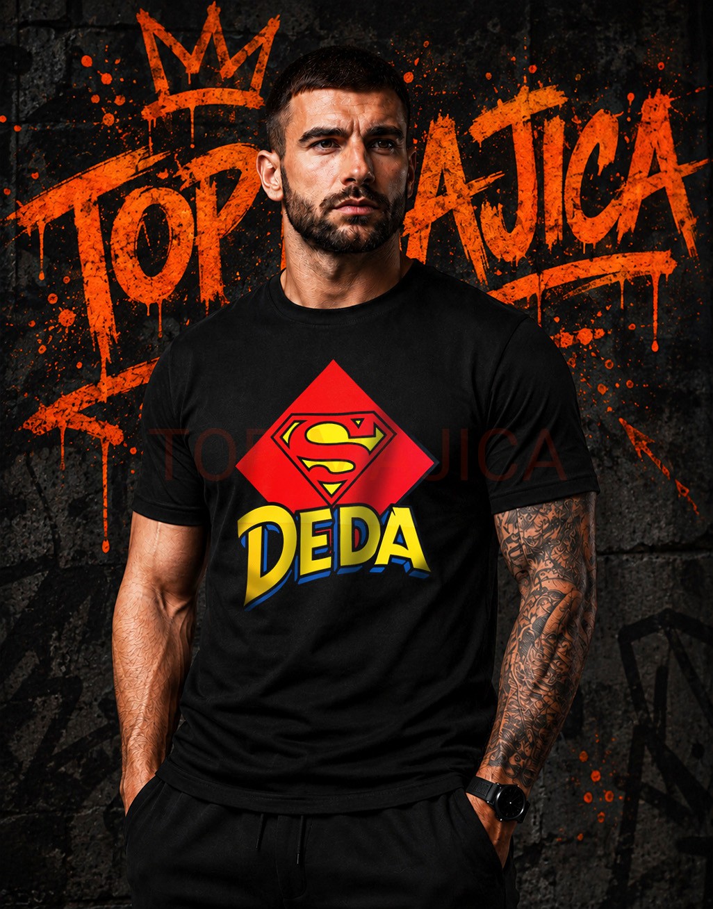 Super deda crna majica Super deda crna majica