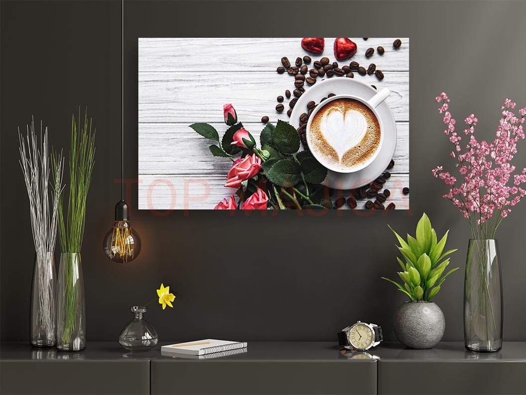 Mock up poster frame in children room,kids room,nursery mockup,b Kafa art slika model 11 coffee heart slika