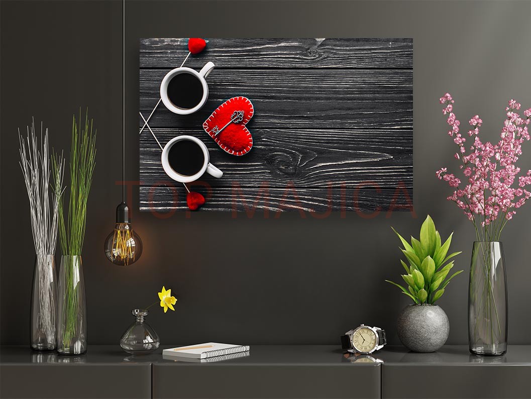Mock up poster frame in children room,kids room,nursery mockup,b Kafa art slika model 12 coffee key slika