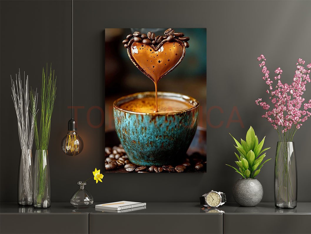 Mock up poster frame in children room,kids room,nursery mockup,b Kafa art slika model 17 espresso Heart slika